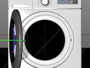 3DCG洗濯機のフタが開いた状態