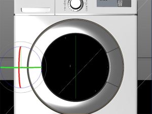 3DCG洗濯機のフタが完全に閉まった状態